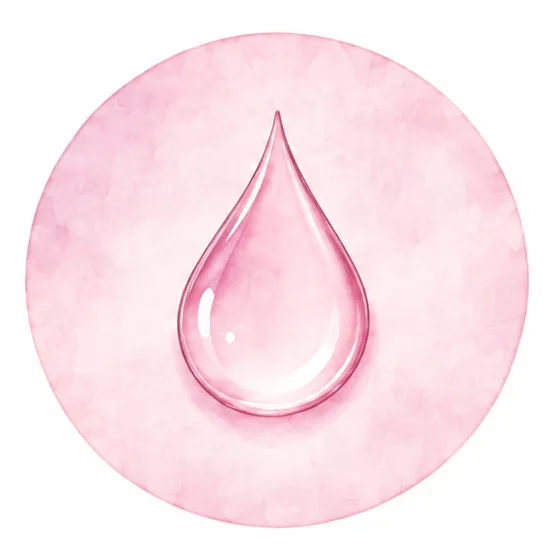 ピンク色のしずくを描いた水彩イラスト