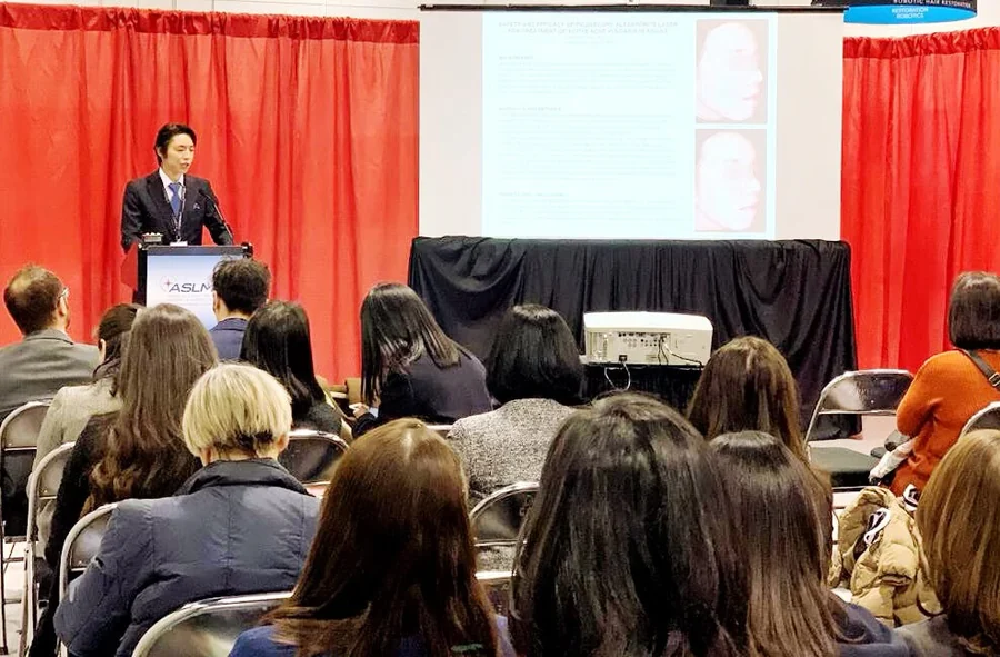 ASLMS（米国レーザー医学会）2019で口頭講演する院長 奥謙太郎