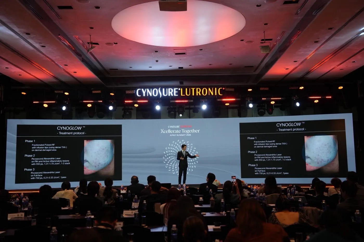 Cynosure Lutronicのアジア太平洋サミットで講演する院長 奥謙太郎